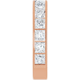 14K Gold Square Lab-Grown Diamond Channel-Set Anniversary Band – 3x3 mm Stones - Rose Gold - view 4