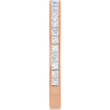 14K Gold Square Lab-Grown Diamond Channel-Set Anniversary Band – 2x2 mm Stones - Rose Gold - view 4
