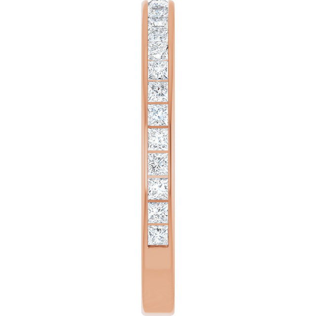 14K Gold Square Lab-Grown Diamond Channel-Set Anniversary Band – 2x2 mm Stones - Rose Gold - view 4