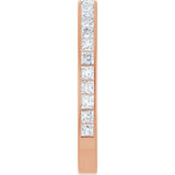 14K Gold Square Lab-Grown Diamond Channel-Set Anniversary Band – 2.25x2.25 mm Stones - Rose Gold - view 4