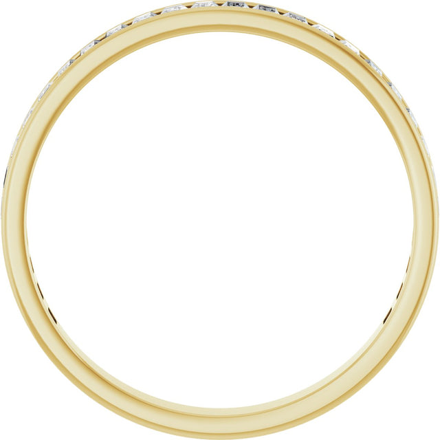 14K Gold Straight Baguette Natural Diamond Channel-Set Anniversary Band – 3x2 mm Stones (2 3/8 CTW) - Yellow Gold - view 2