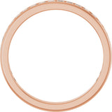 14K Gold Square Natural Diamond Channel-Set Anniversary Band – 1.75x1.75 mm Stones - Rose Gold - view 2