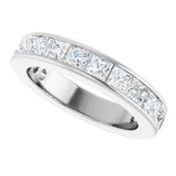 14K Gold Square Natural Diamond Channel-Set Anniversary Band – 2.5x2.5 mm Stones - White Gold - view 5