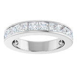 14K Gold Square Natural Diamond Channel-Set Anniversary Band – 2.5x2.5 mm Stones - White Gold - view 3
