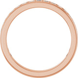 14K Gold Square Natural Diamond Channel-Set Anniversary Band – 1.75x1.75 mm Stones - Rose Gold - view 2