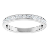 14K Gold Square Natural Diamond Channel-Set Anniversary Band – 2.5x2.5 mm Stones - White Gold - view 3