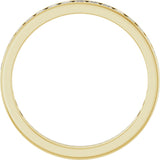 14K Gold Square Natural Diamond Channel-Set Anniversary Band – 2.5x2.5 mm Stones (2 1/3–2 3/8 CTW) - Yellow Gold - view 2