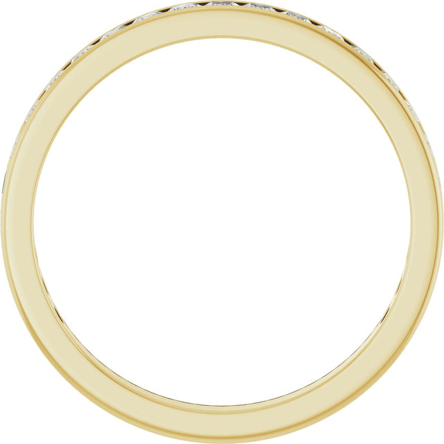 14K Gold Square Lab-Grown Diamond Channel-Set Anniversary Band – 2.5x2.5 mm Stones (2 1/3–2 3/8 CTW) - Yellow Gold - view 2