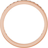 14K Gold Square Lab-Grown Diamond Channel-Set Anniversary Band – 2.5x2.5 mm Stones (2 1/3–2 3/8 CTW) - Rose Gold - view 2