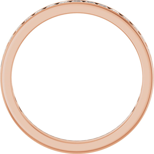 14K Gold Square Lab-Grown Diamond Channel-Set Anniversary Band – 2.5x2.5 mm Stones (2 1/3–2 3/8 CTW) - Rose Gold - view 2