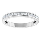 14K Gold Square Natural Diamond Channel-Set Anniversary Band – 1.5x1.5 mm Stones - White Gold - view 3