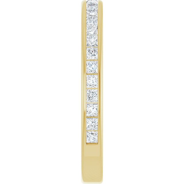 14K Gold Square Lab-Grown Diamond Channel-Set Anniversary Band – 1.5x1.5 mm Stones - Yellow Gold - view 4