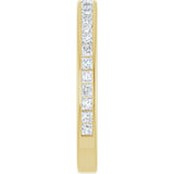 14K Gold Square Natural Diamond Channel-Set Anniversary Band – 1.5x1.5 mm Stones - Yellow Gold - view 4