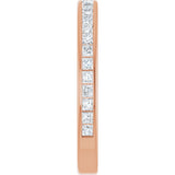 14K Gold Square Lab-Grown Diamond Channel-Set Anniversary Band – 1.5x1.5 mm Stones - Rose Gold - view 4