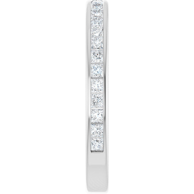 14K Gold Square Lab-Grown Diamond Channel-Set Anniversary Band – 1.5x1.5 mm Stones - White Gold - view 4