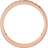 14K Gold Straight Baguette Natural Diamond Channel-Set Anniversary Band – 3x2 mm Stones - Rose Gold - view 2