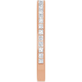 14K Gold Square Lab-Grown Diamond Channel-Set Anniversary Band – 1.75x1.75 mm Stones - Rose Gold - view 4