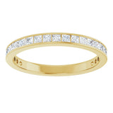 14K Gold Square Natural Diamond Channel-Set Anniversary Band – 2.5x2.5 mm Stones (2 1/3–2 3/8 CTW) - Yellow Gold - view 3