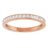 14K Gold Square Lab-Grown Diamond Channel-Set Anniversary Band – 2.5x2.5 mm Stones (2 1/3–2 3/8 CTW) - Rose Gold - view 3