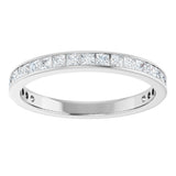 14K Gold Square Natural Diamond Channel-Set Anniversary Band – 2.5x2.5 mm Stones (2 1/3–2 3/8 CTW) - White Gold - view 3