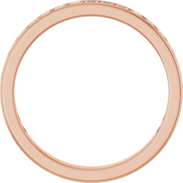 14K Gold Square Natural Diamond Channel-Set Anniversary Band – 2.25x2.25 mm Stones - Rose Gold - view 2