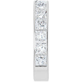 14K Gold Square Natural Diamond Channel-Set Anniversary Band – 3x3 mm Stones - White Gold - view 4