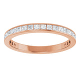 14K Gold Square Lab-Grown Diamond Channel-Set Anniversary Band – 2.25x2.25 mm Stones - Rose Gold - view 3