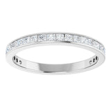 14K Gold Square Lab-Grown Diamond Channel-Set Anniversary Band – 2.25x2.25 mm Stones - White Gold - view 3