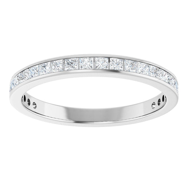 14K Gold Square Lab-Grown Diamond Channel-Set Anniversary Band – 2.25x2.25 mm Stones - White Gold - view 3