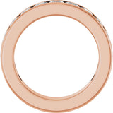 14K Gold Square Lab-Grown Diamond Channel-Set Anniversary Band – 3x3 mm Stones - Rose Gold - view 2