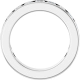 14K Gold Square Lab-Grown Diamond Channel-Set Anniversary Band – 3x3 mm Stones - White Gold - view 2