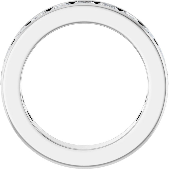 14K Gold Square Lab-Grown Diamond Channel-Set Anniversary Band – 3x3 mm Stones - White Gold - view 2