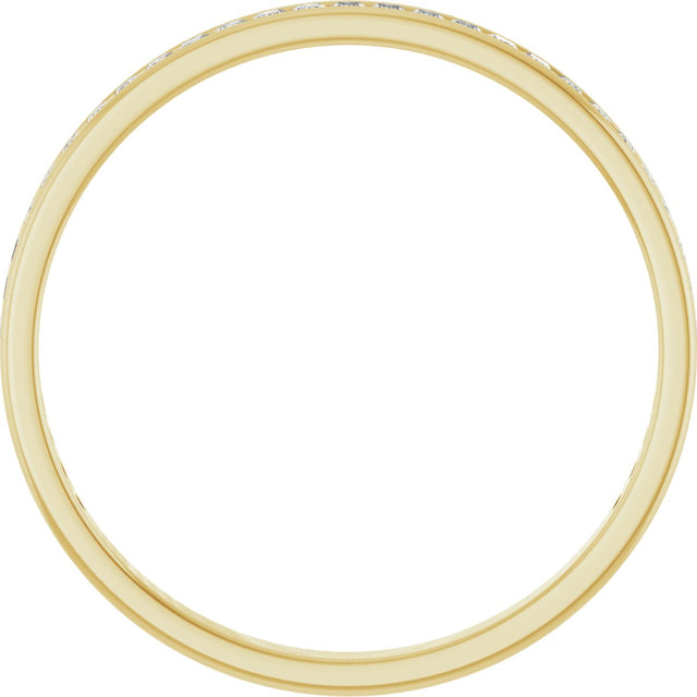14K Gold Square Lab-Grown Diamond Channel-Set Anniversary Band – 1.5x1.5 mm Stones (3/4 CTW) - Yellow Gold - view 2