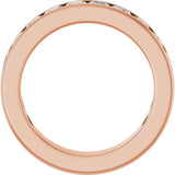 14K Gold Square Lab-Grown Diamond Channel-Set Anniversary Band – 3x3 mm Stones - Rose Gold - view 2