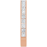 14K Gold Square Lab-Grown Diamond Channel-Set Anniversary Band – 3x3 mm Stones - Rose Gold - view 4