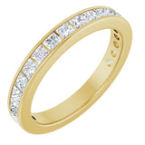 14K Gold Square Natural Diamond Channel-Set Anniversary Band – 2.25x2.25 mm Stones - Yellow Gold