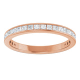 14K Gold Square Lab-Grown Diamond Channel-Set Anniversary Band – 2x2 mm Stones - Rose Gold - view 3