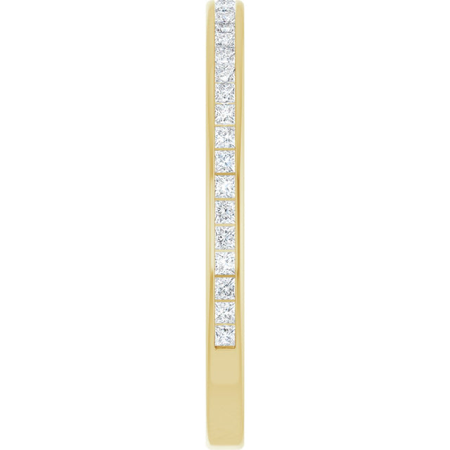 14K Gold Square Natural Diamond Channel-Set Anniversary Band – 1.5x1.5 mm Stones (3/4 CTW) - Yellow Gold - view 4