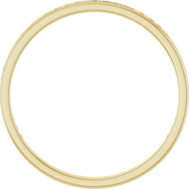 14K Gold Square Natural Diamond Channel-Set Anniversary Band – 1.5x1.5 mm Stones (3/4 CTW) - Yellow Gold - view 2