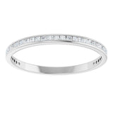 14K Gold Square Lab-Grown Diamond Channel-Set Anniversary Band – 1.5x1.5 mm Stones (3/4 CTW) - White Gold - view 3