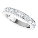 14K Gold Square Lab-Grown Diamond Channel-Set Anniversary Band – 3x3 mm Stones - White Gold - view 5