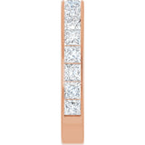 14K Gold Square Lab-Grown Diamond Channel-Set Anniversary Band – 3x3 mm Stones - Rose Gold - view 4