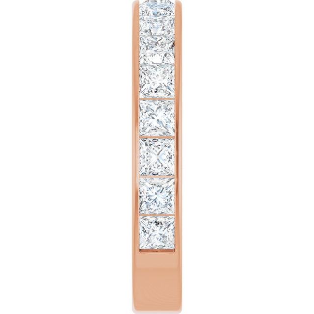 14K Gold Square Lab-Grown Diamond Channel-Set Anniversary Band – 3x3 mm Stones - Rose Gold - view 4