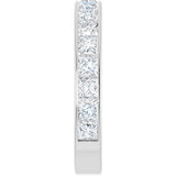 14K Gold Square Lab-Grown Diamond Channel-Set Anniversary Band – 3x3 mm Stones - White Gold - view 4