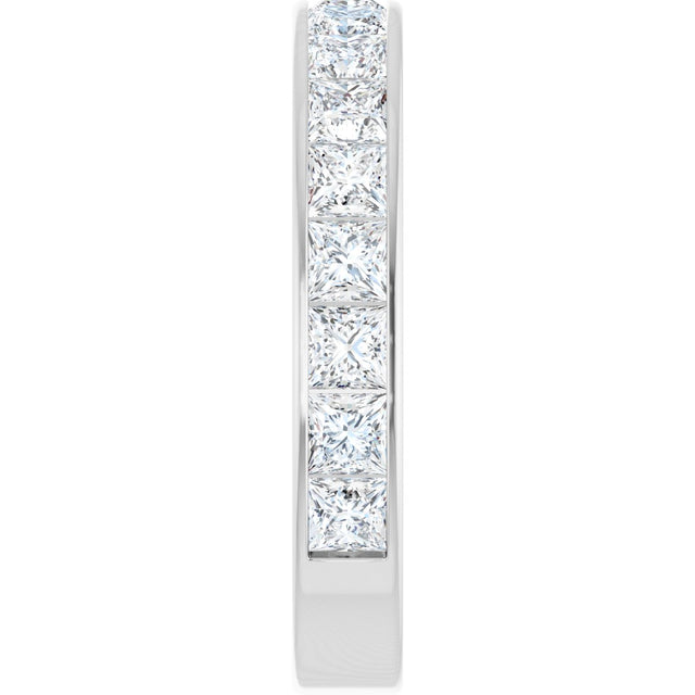 14K Gold Square Natural Diamond Channel-Set Anniversary Band – 3x3 mm Stones - White Gold - view 4