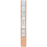 14K Gold Square Natural Diamond Channel-Set Anniversary Band – 2.25x2.25 mm Stones - Rose Gold - view 4