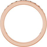 14K Gold Square Lab-Grown Diamond Channel-Set Anniversary Band – 3x3 mm Stones - Rose Gold - view 2
