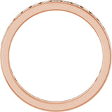 14K Gold Square Lab-Grown Diamond Channel-Set Anniversary Band – 2.5x2.5 mm Stones - Rose Gold - view 2
