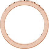 14K Gold Square Natural Diamond Channel-Set Anniversary Band – 3x3 mm Stones - Rose Gold - view 2