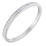 14K Gold Square Lab-Grown Diamond Channel-Set Anniversary Band – 1.5x1.5 mm Stones (3/4 CTW) - White Gold